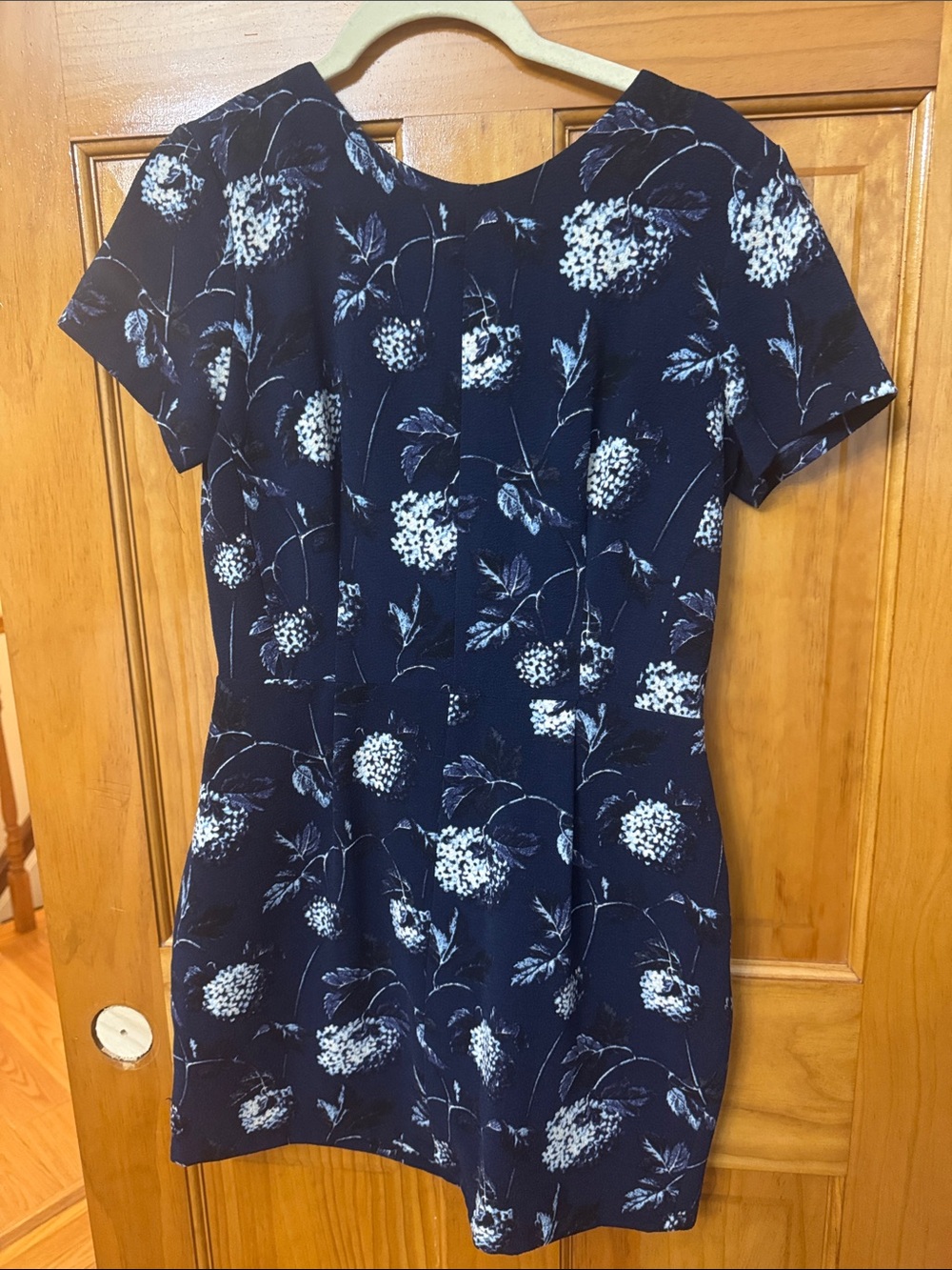 Navy Floral Short Sleeve Shift Dress